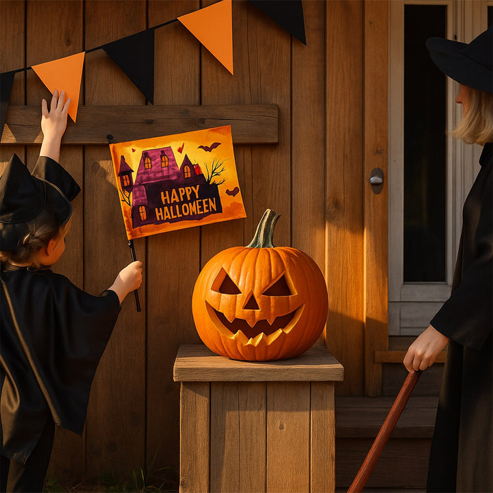 Custom Halloween Hand Flags