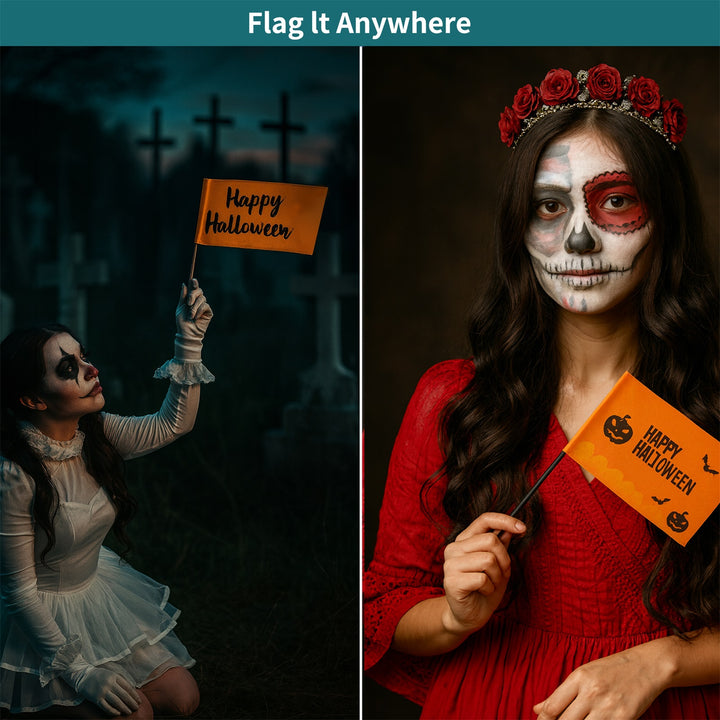 Custom Halloween Hand Flags