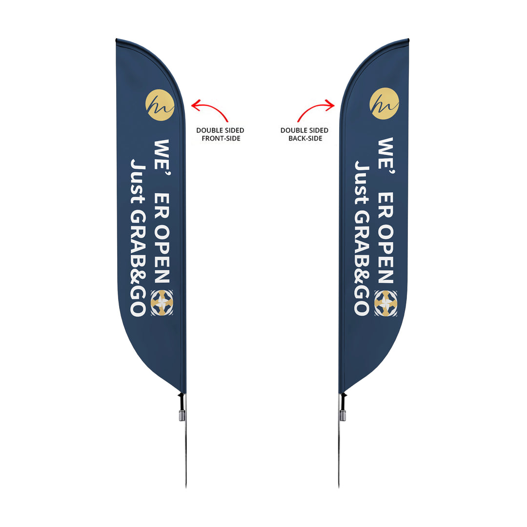 Custom Pre-Printed We are Open Feather Flags