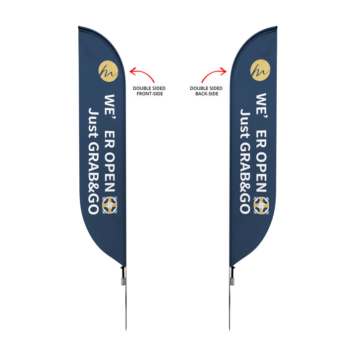 Custom Pre-Printed We are Open Feather Flags