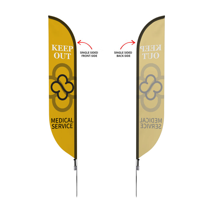 Custom Pre-Printed Quarantine Area Feather Flags
