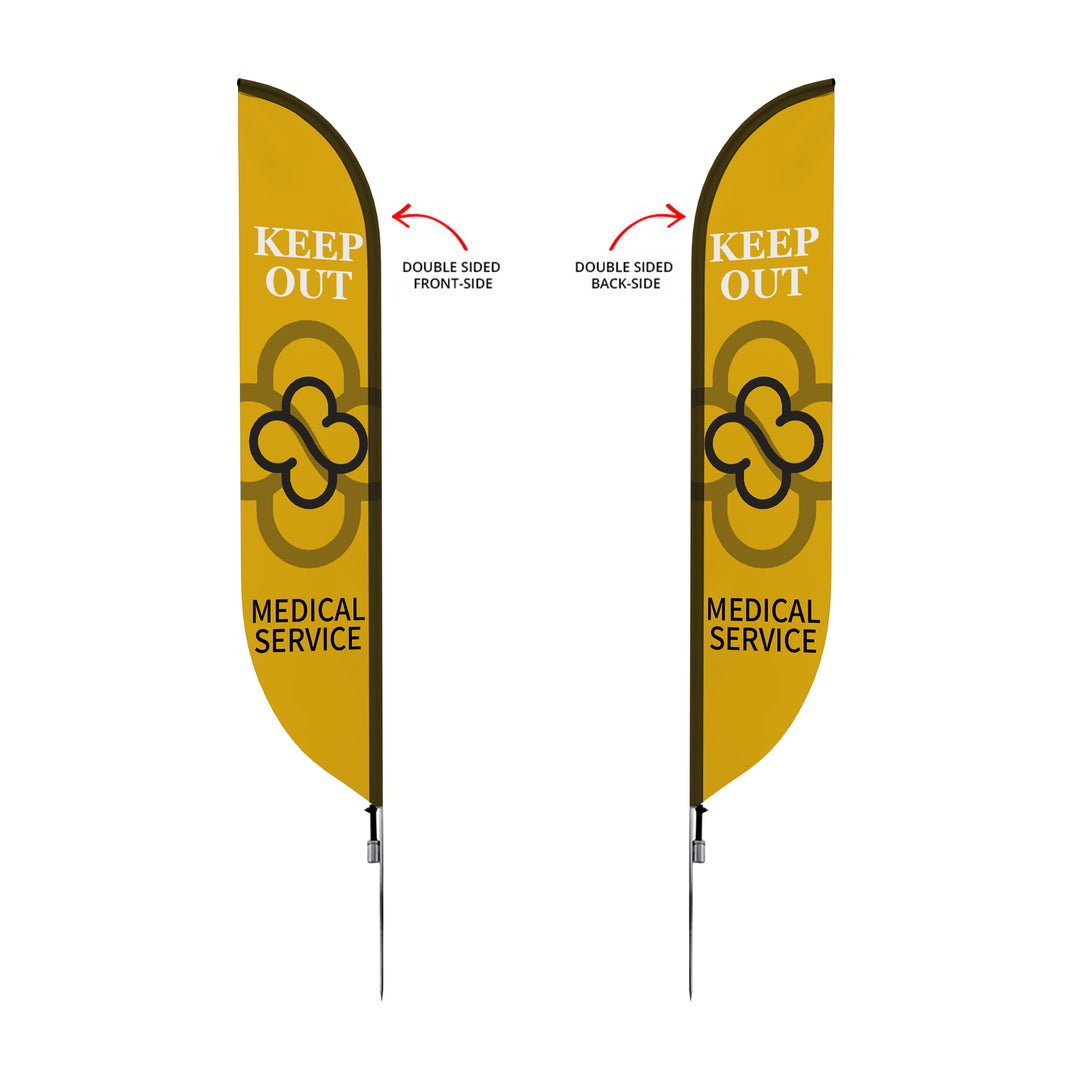 Custom Pre-Printed Quarantine Area Feather Flags