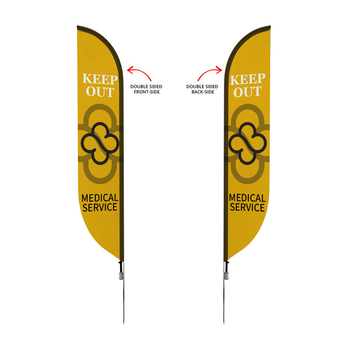 Custom Pre-Printed Quarantine Area Feather Flags