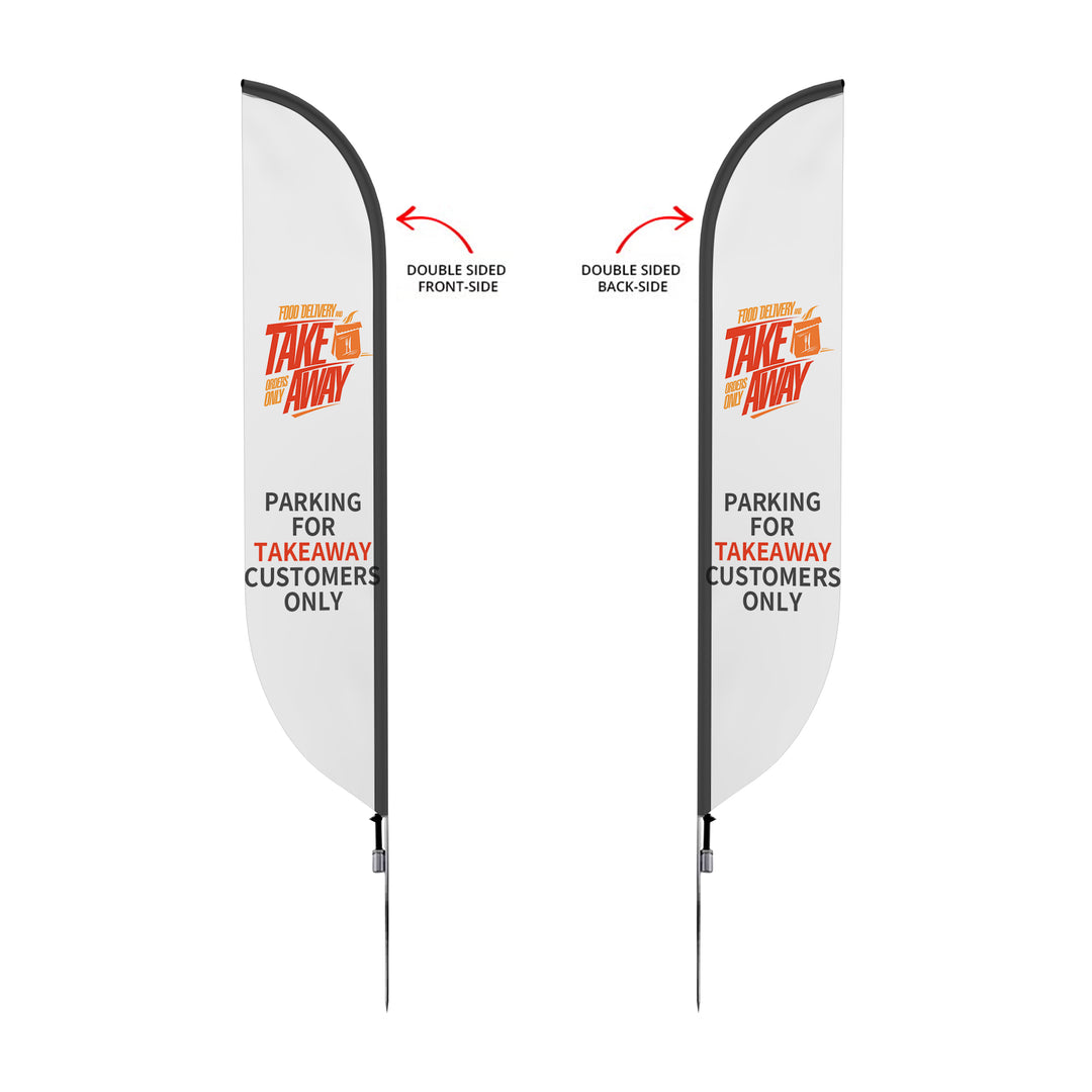 Custom Pre-Printed Parking for Takeaway Feather Flags