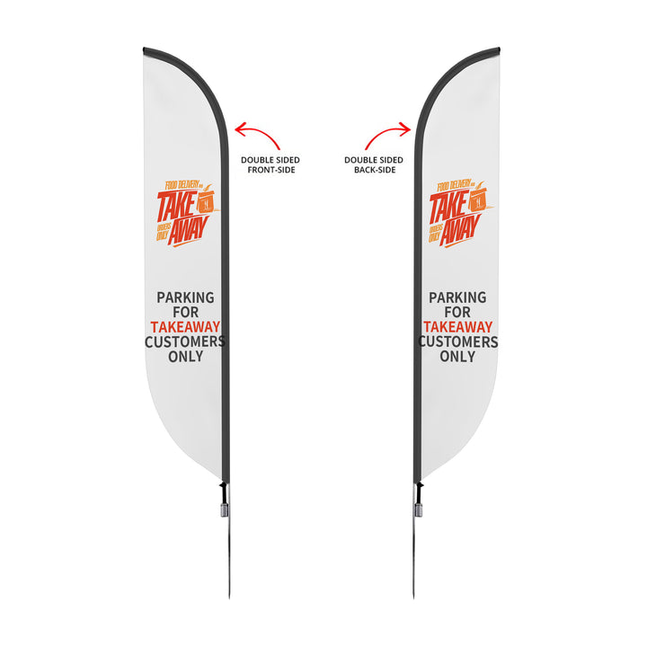 Custom Pre-Printed Parking for Takeaway Feather Flags