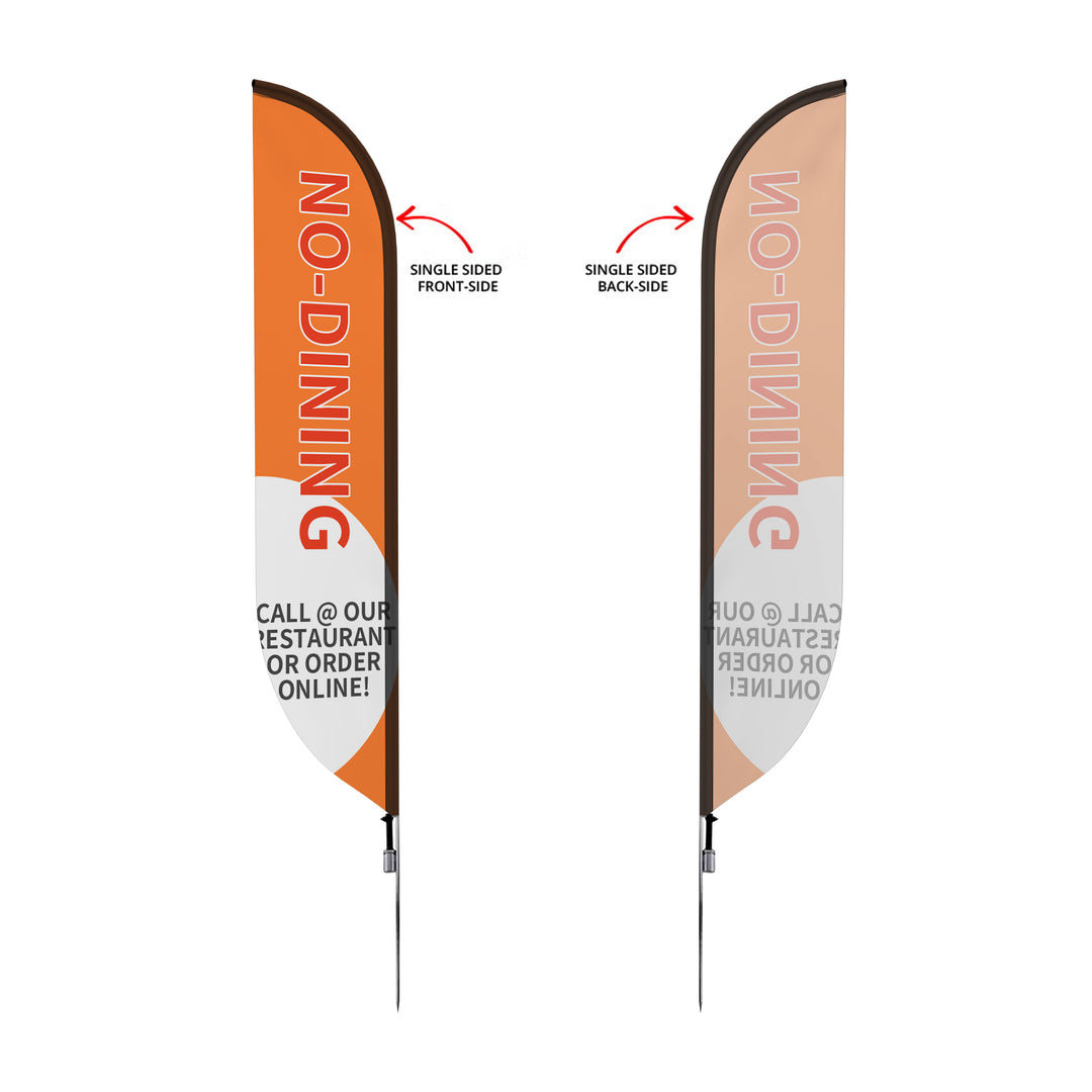 Custom Pre-Printed No Dining Order Online Feather Flags