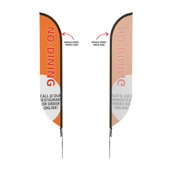 Custom Pre-Printed No Dining Order Online Feather Flags