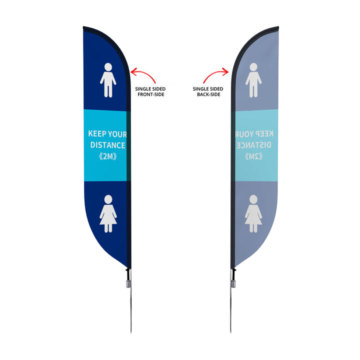 Custom Pre-Printed Maintain Safe Distance Feather Flags