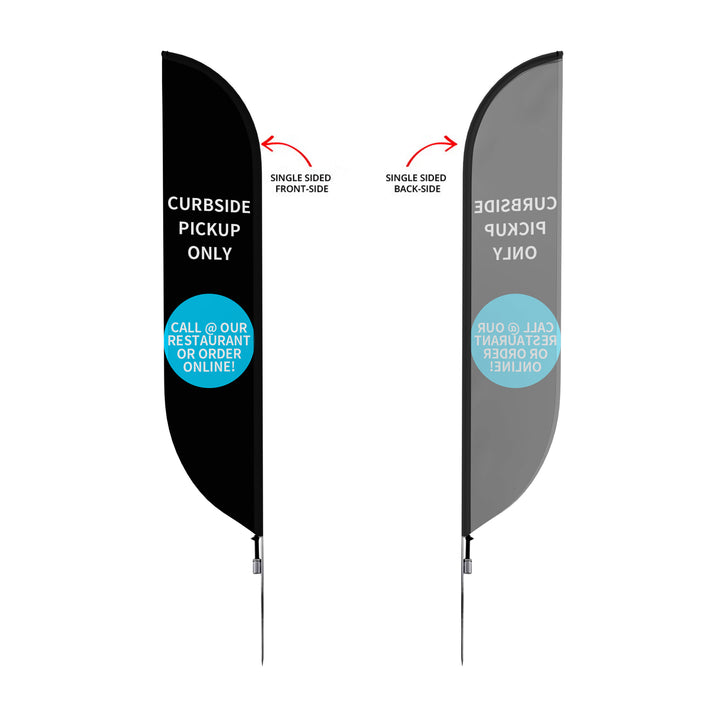 Custom Pre-Printed Curbside Pick Up Only Feather Flags