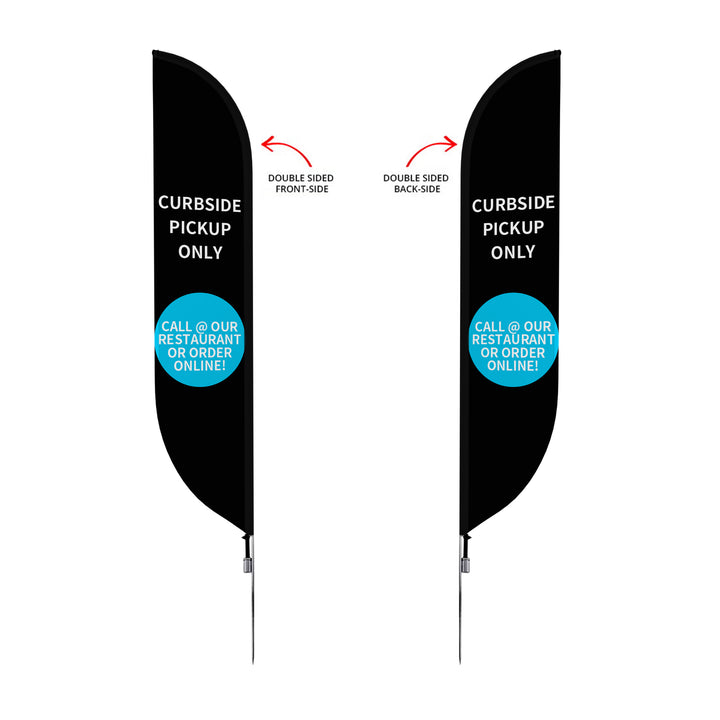 Custom Pre-Printed Curbside Pick Up Only Feather Flags