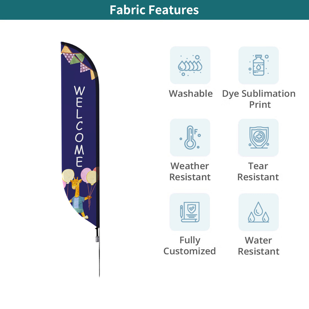 Custom Pre-Printed Welcome Feather Flags