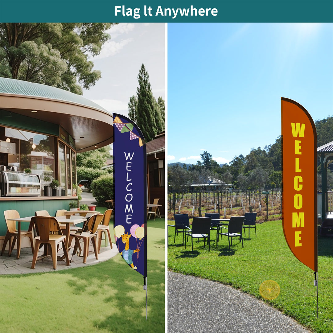 Custom Pre-Printed Welcome Feather Flags