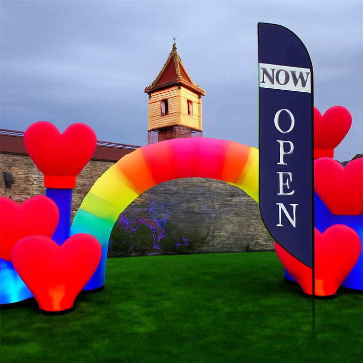 Custom Pre-Printed Now Open Feather Flags