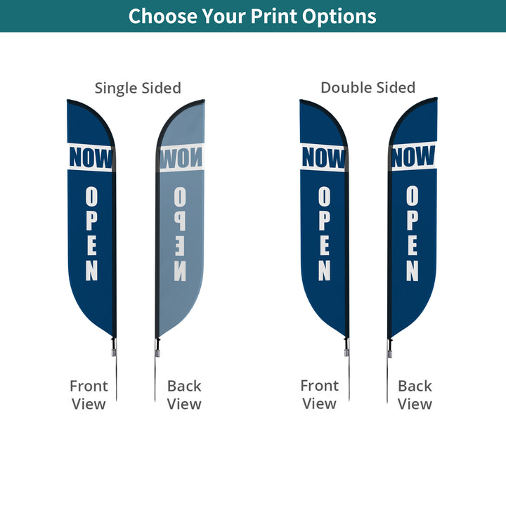 Custom Pre-Printed Now Open Feather Flags