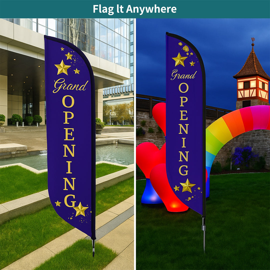Custom Pre-Printed Grand Opening Feather Flags
