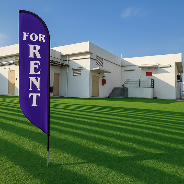 Custom Pre-Printed For Rent Feather Flags