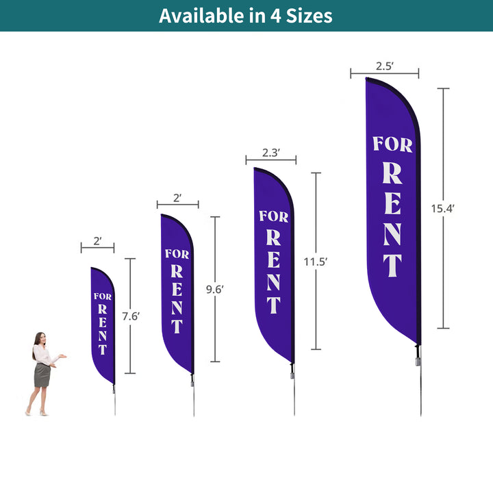 Custom Pre-Printed For Rent Feather Flags
