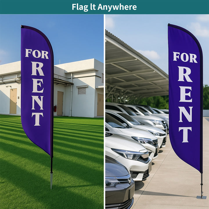 Custom Pre-Printed For Rent Feather Flags