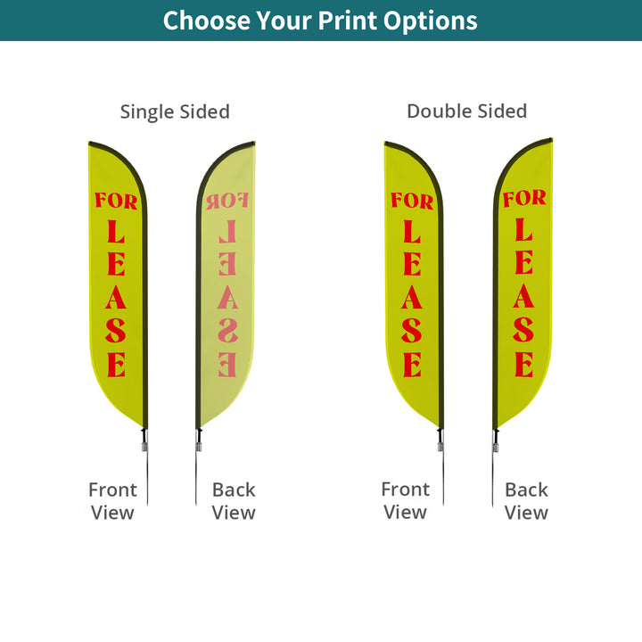 Custom Pre-Printed For Lease Feather Flags