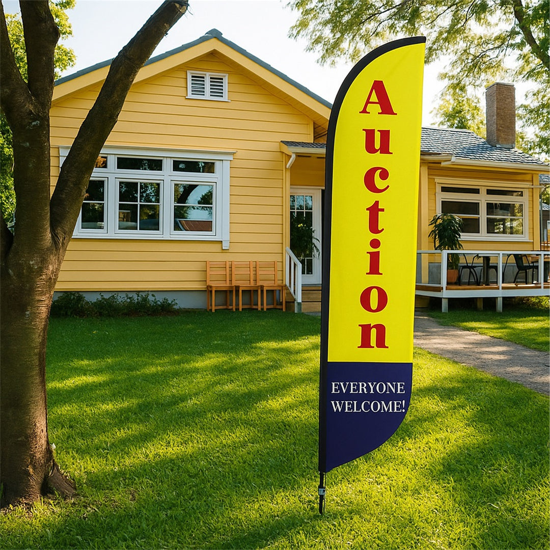 Custom Pre-Printed Auction Feather Flags