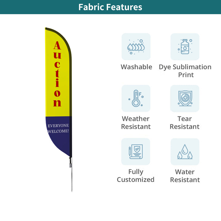 Custom Pre-Printed Auction Feather Flags