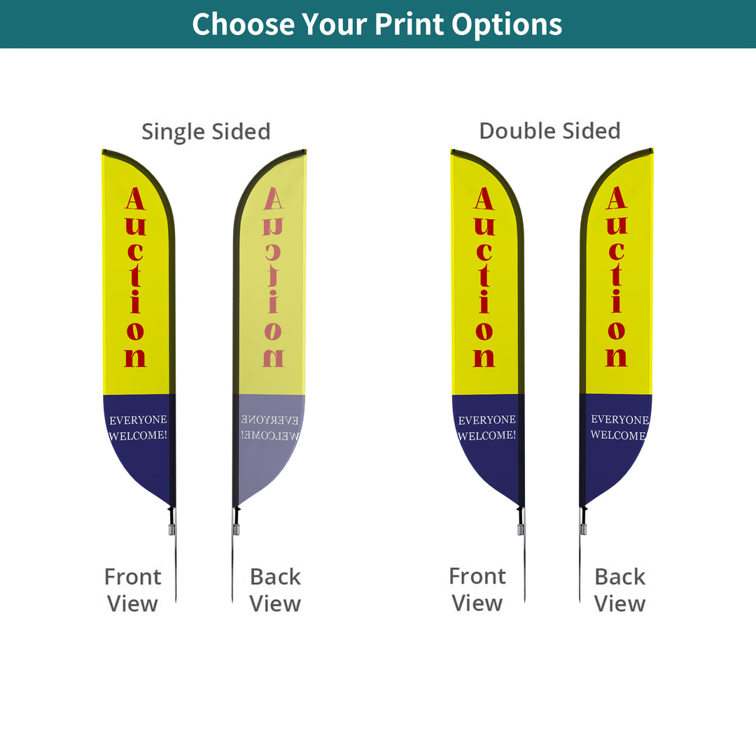 Custom Pre-Printed Auction Feather Flags