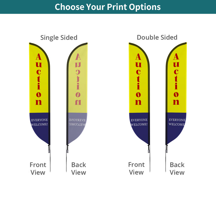 Custom Pre-Printed Auction Feather Flags