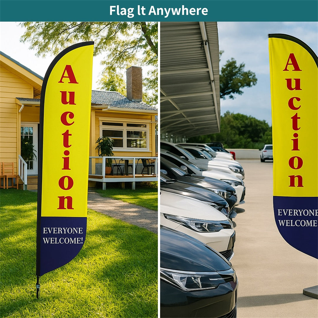 Custom Pre-Printed Auction Feather Flags