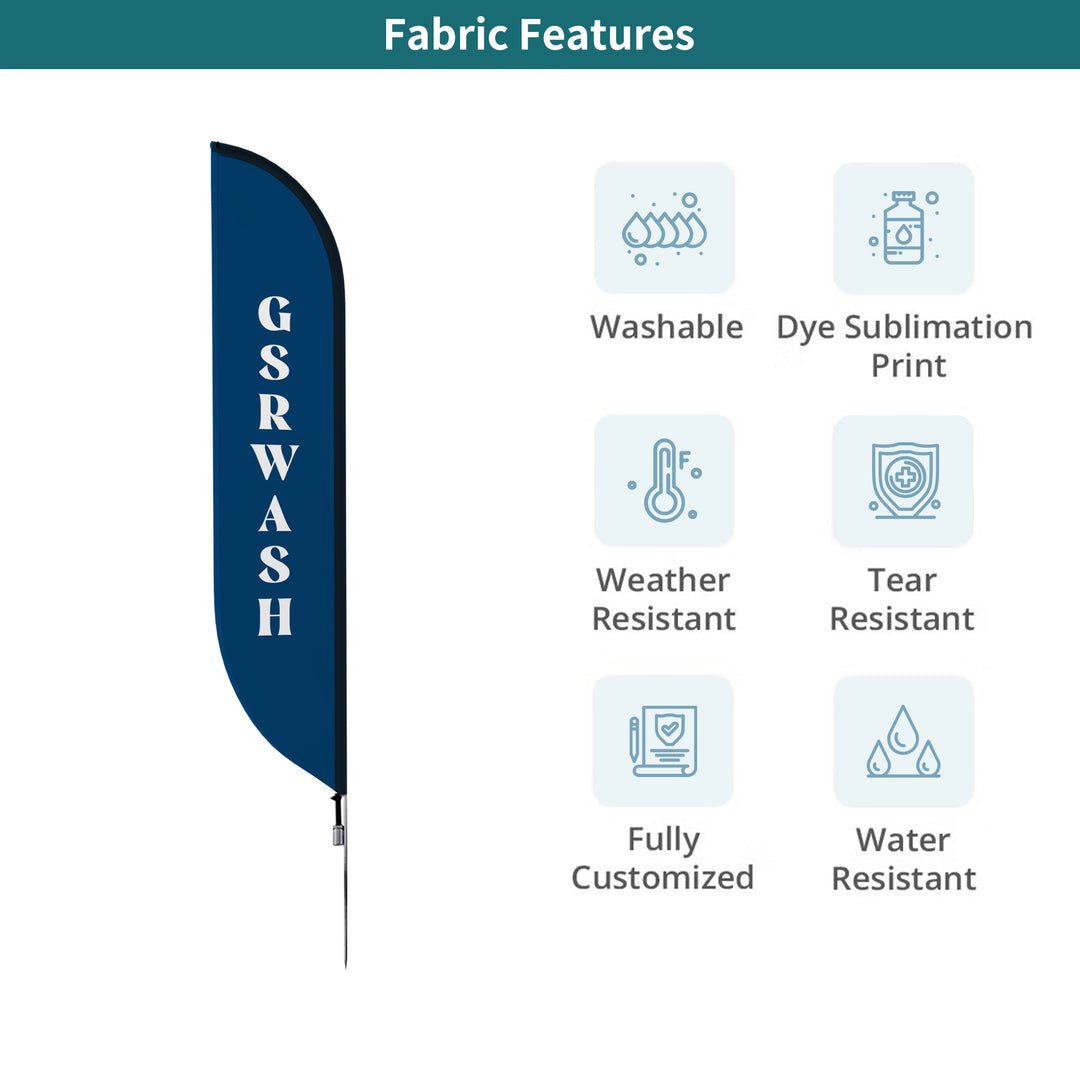 Custom Pre-Printed Car Wash Feather Flags