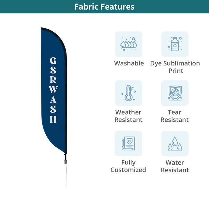 Custom Pre-Printed Car Wash Feather Flags
