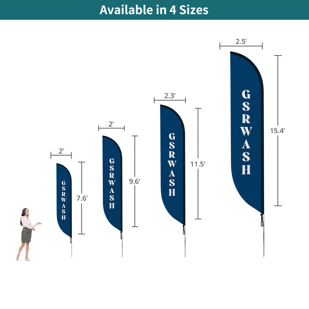 Custom Pre-Printed Car Wash Feather Flags
