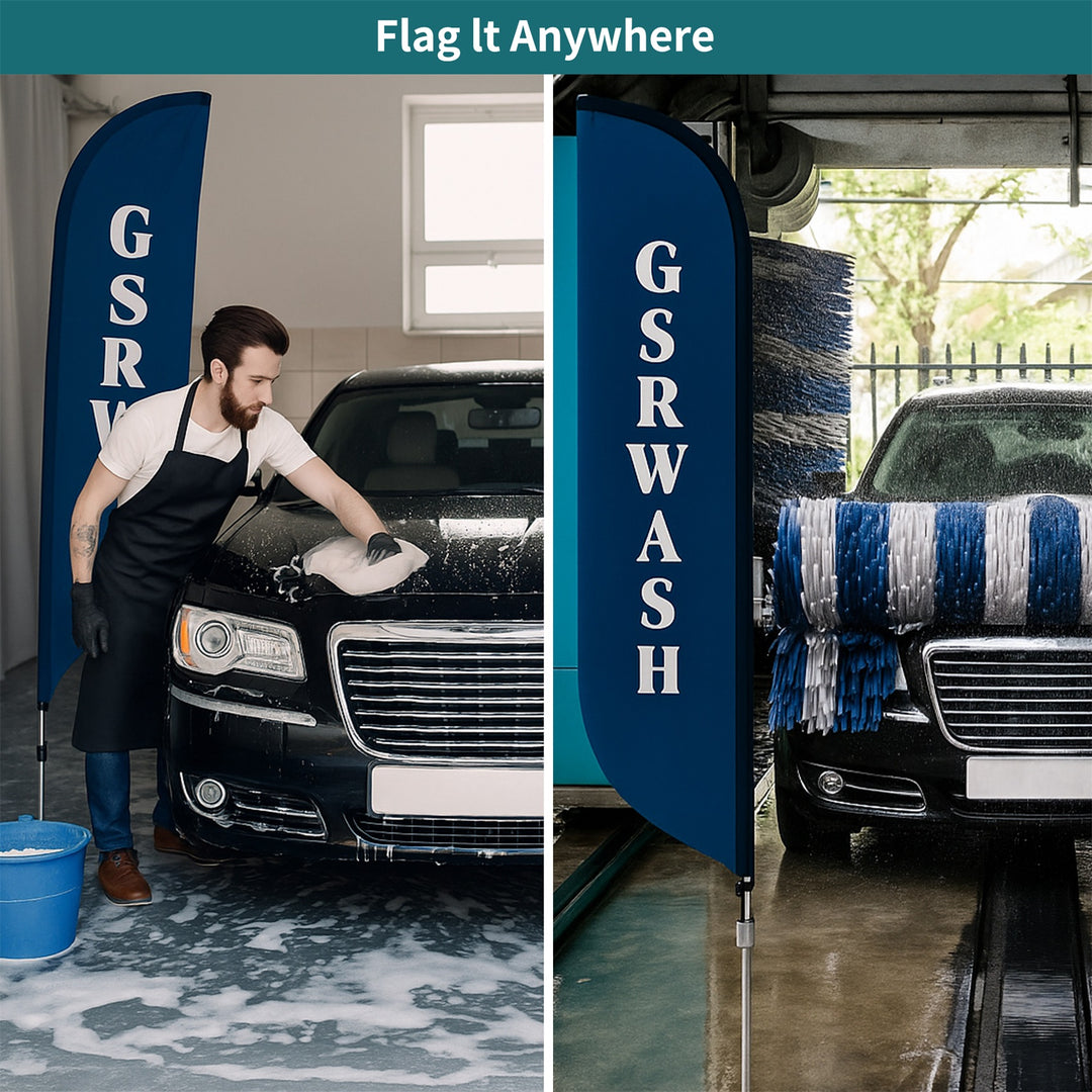 Custom Pre-Printed Car Wash Feather Flags