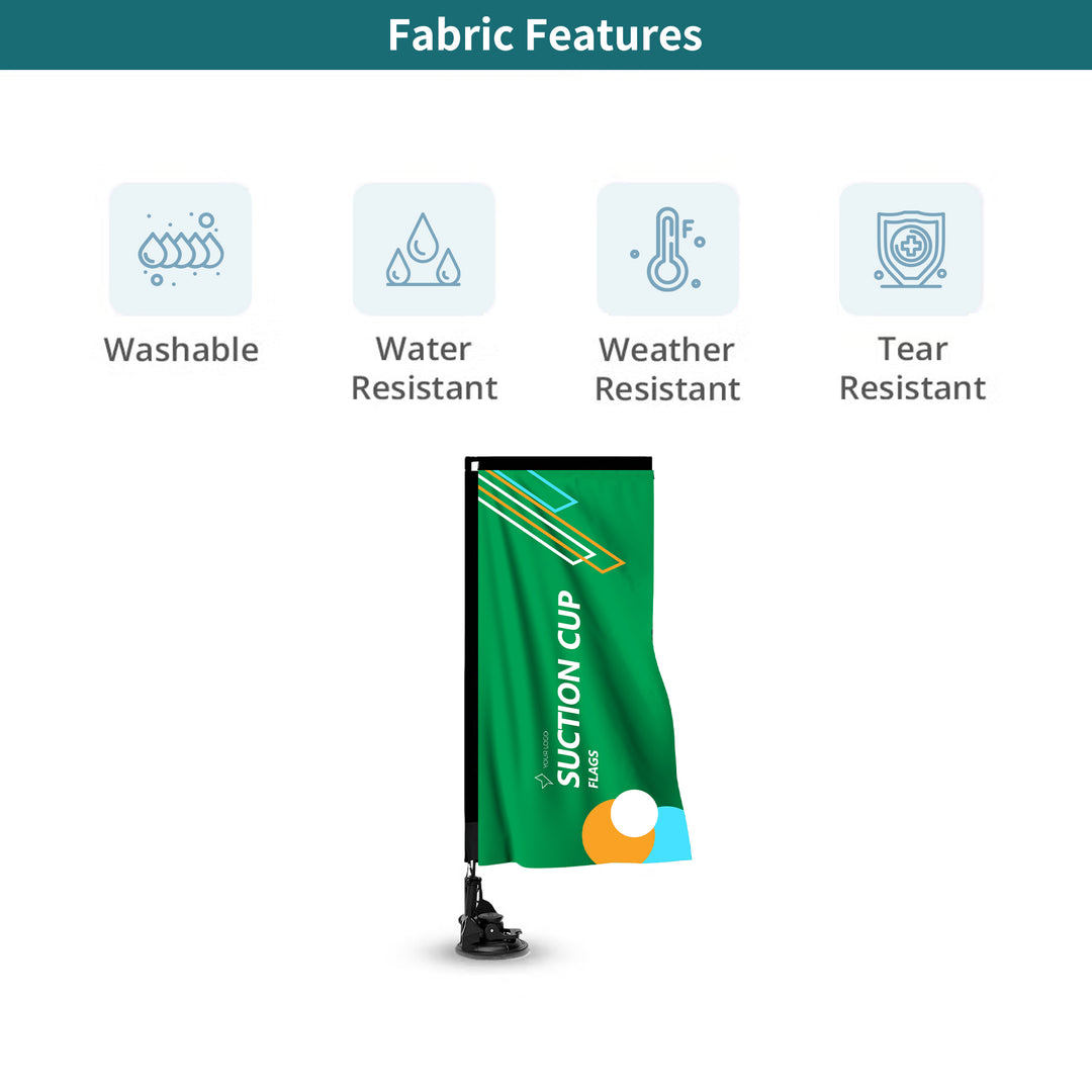 Custom Rectangle Suction Cup Flags