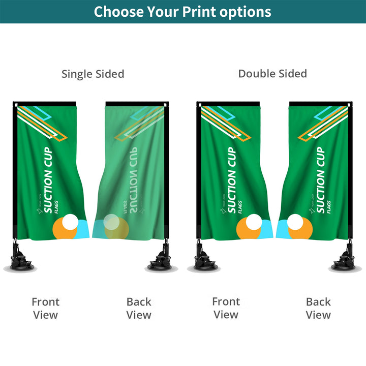 Custom Rectangle Suction Cup Flags