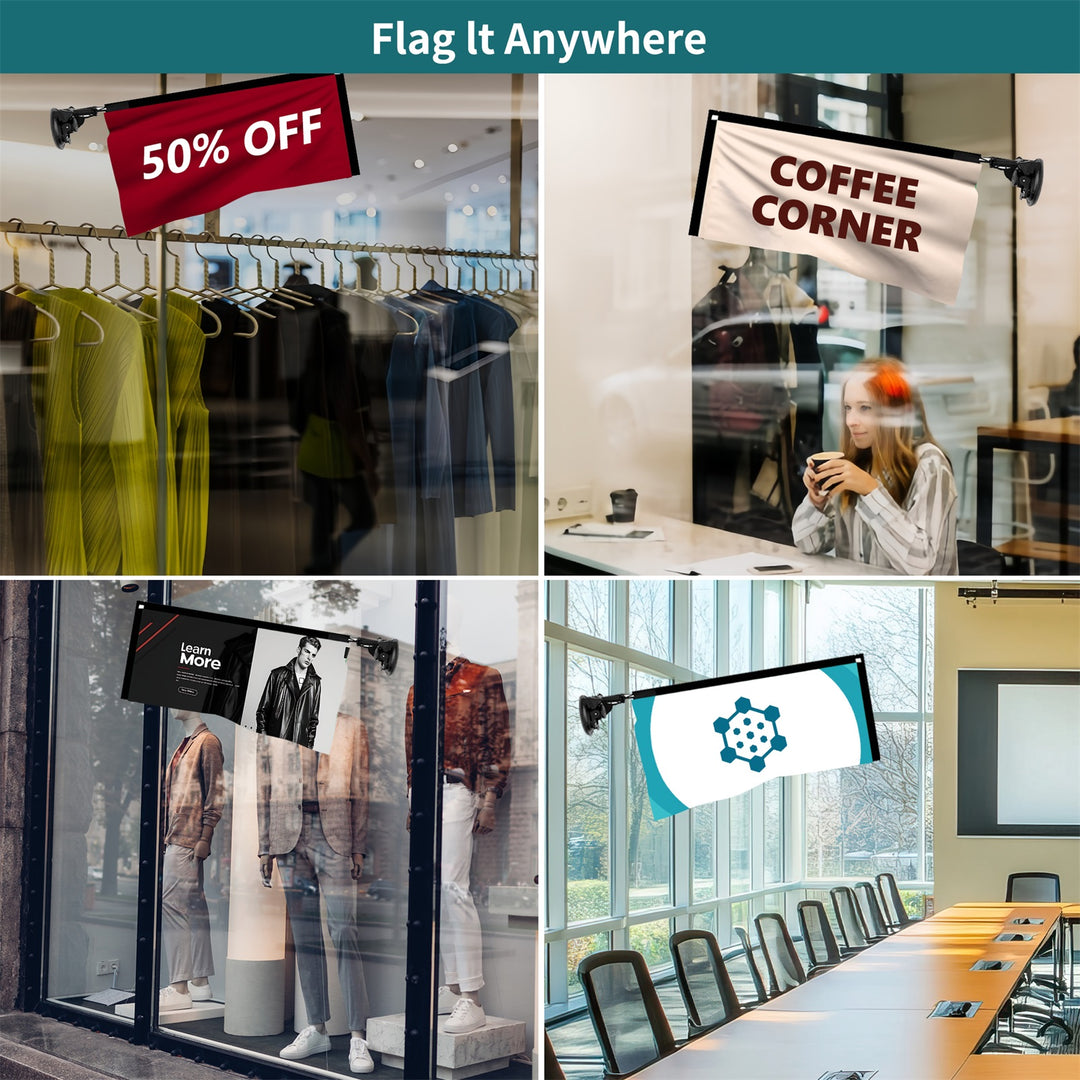 Custom Rectangle Suction Cup Flags