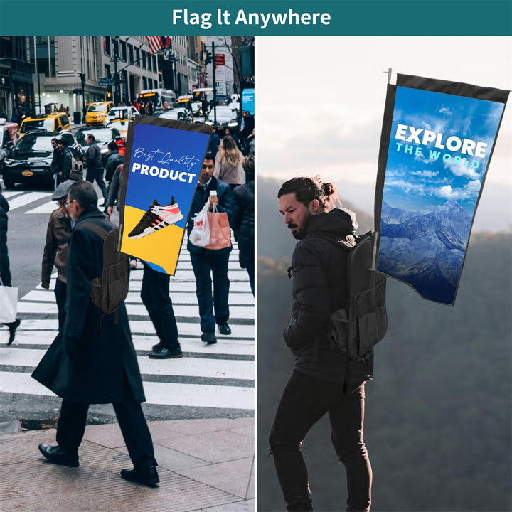 Custom Rectangle Backpack Flags