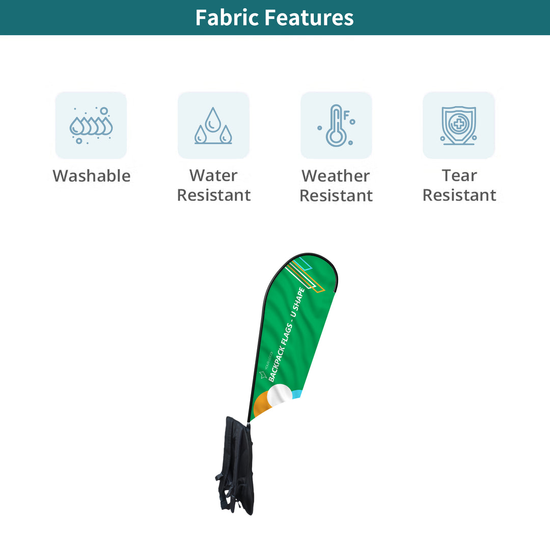 Custom U Shape Backpack Flags