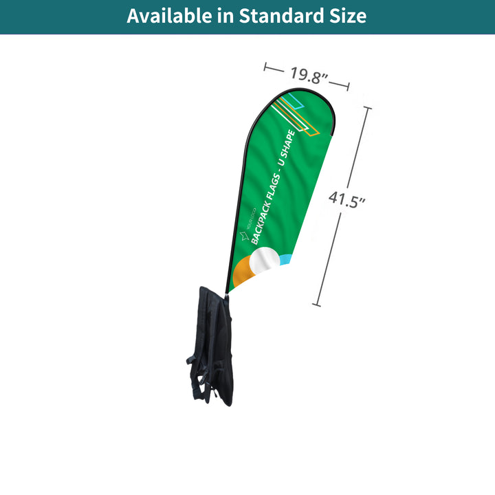 Custom U Shape Backpack Flags