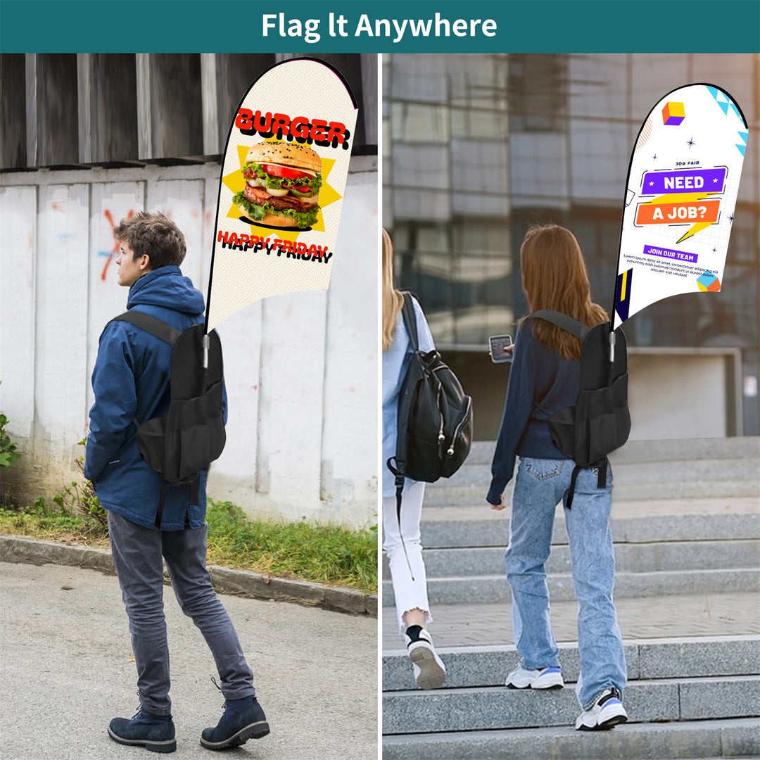 Custom U Shape Backpack Flags