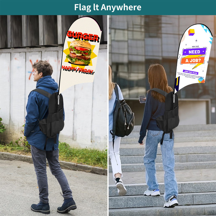Custom U Shape Backpack Flags