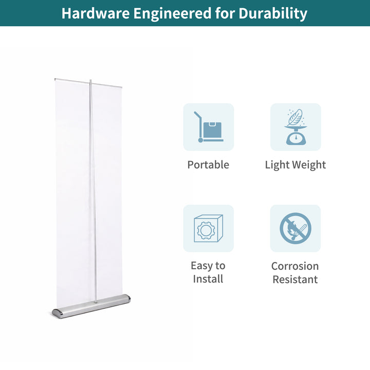 Custom Wide Base Single Screen Roll Up Banner Stands