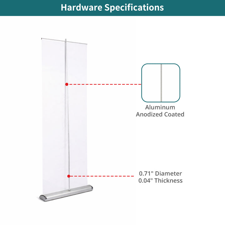 Custom Wide Base Single Screen Roll Up Banner Stands