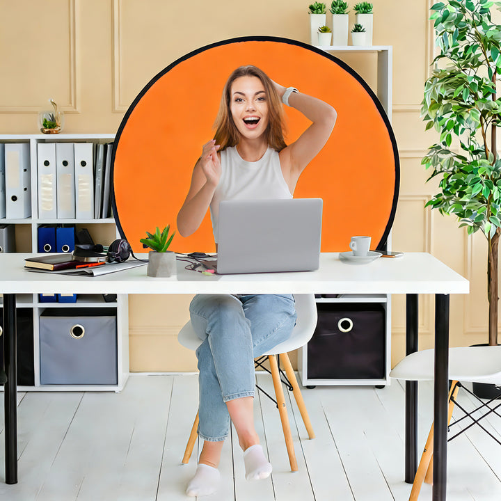 Custom Pop Up Orange Screen Webcam Backdrop