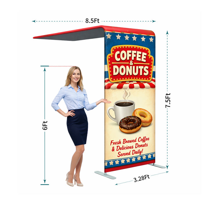 Custom L Shaped Tube Arch Fabric Display