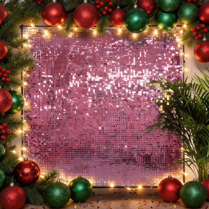 Custom Rose Gold Sequin Shimmer Wall Backdrop Panel
