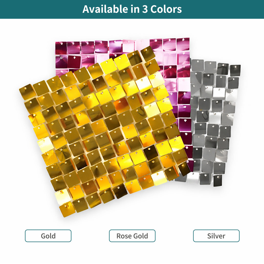 Custom Rose Gold Sequin Shimmer Wall Backdrop Panel
