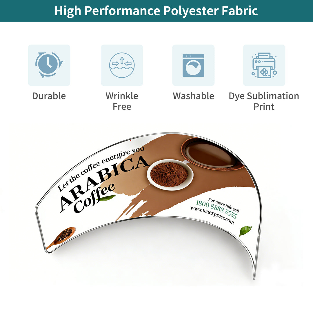 Custom Exhibit Backdrop 10 ft - Raised Semi Circle