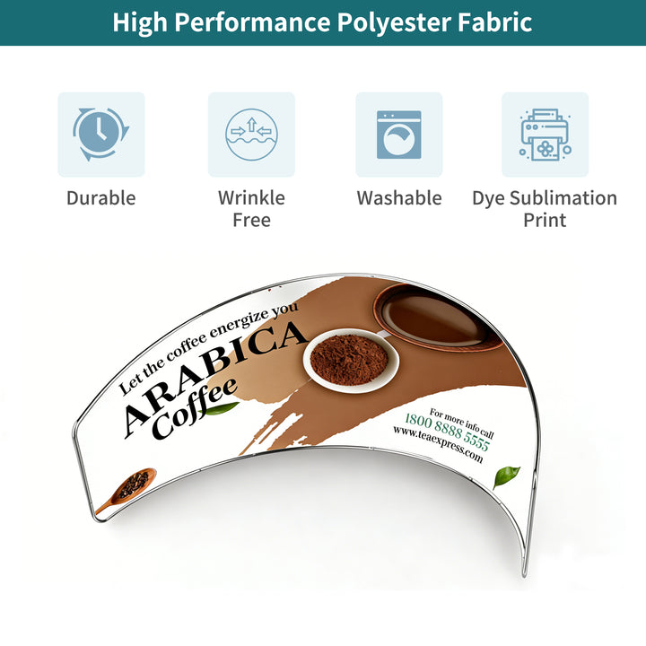 Custom Exhibit Backdrop 10 ft - Raised Semi Circle