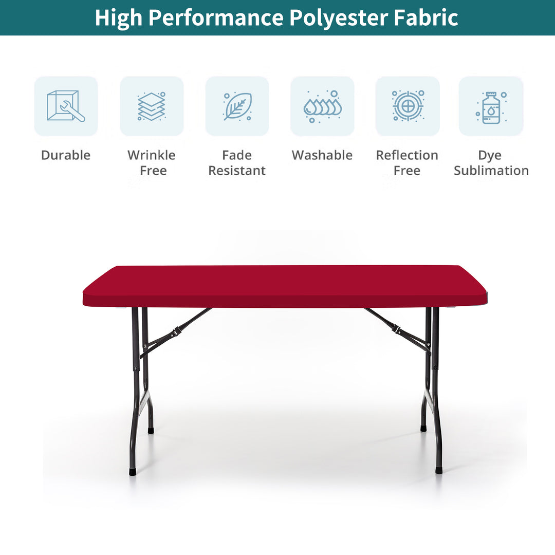 Custom Rectangle Tabletop Covers - Red 023
