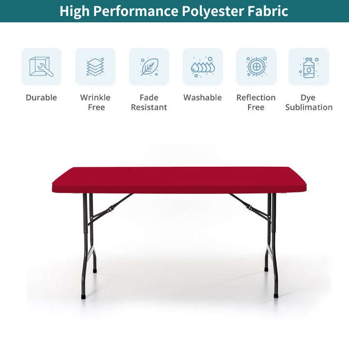 Custom Rectangle Tabletop Covers - Red 023